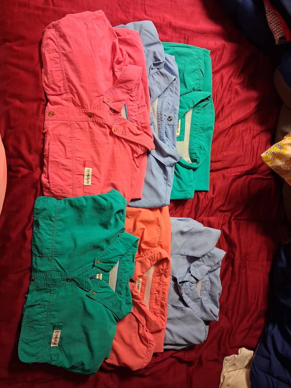 Magellan Outdoors Button Down Shirts - Coral, Teal, Light Blue, Green Bundle